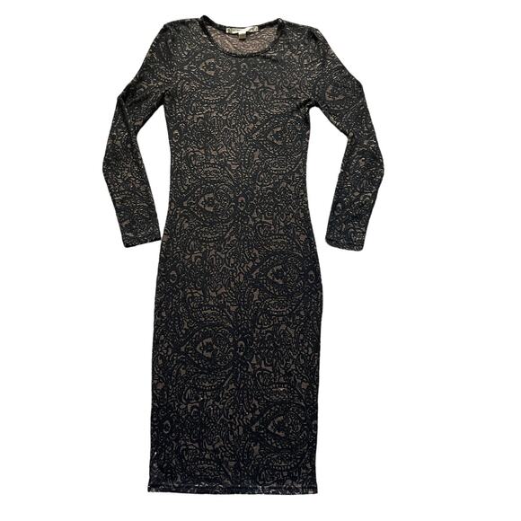 Chelsea & Violet Womens/Teen Black Paisley Maxi Bodycon Dress Small Maxi - Picture 1 of 9